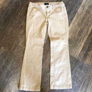 American Eagle Stretch Kick Boot Khakis